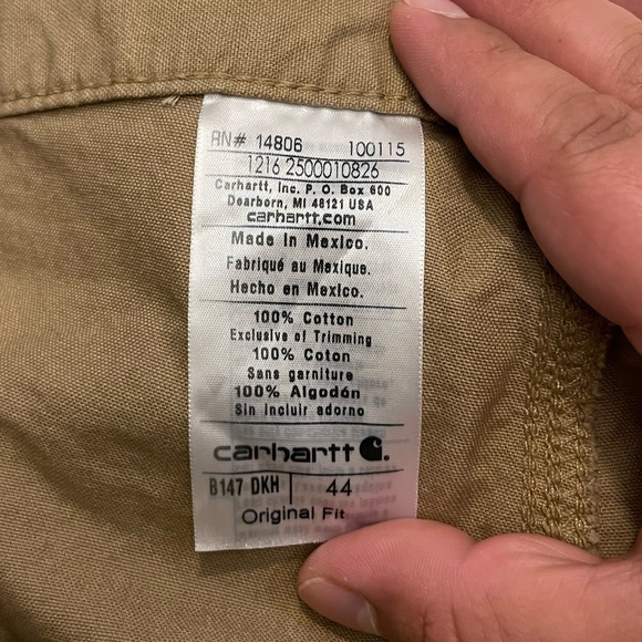 Carhartt B147 Men’s Loose Fit Canvas Utility Work Shorts 10” - Picture 3 of 8